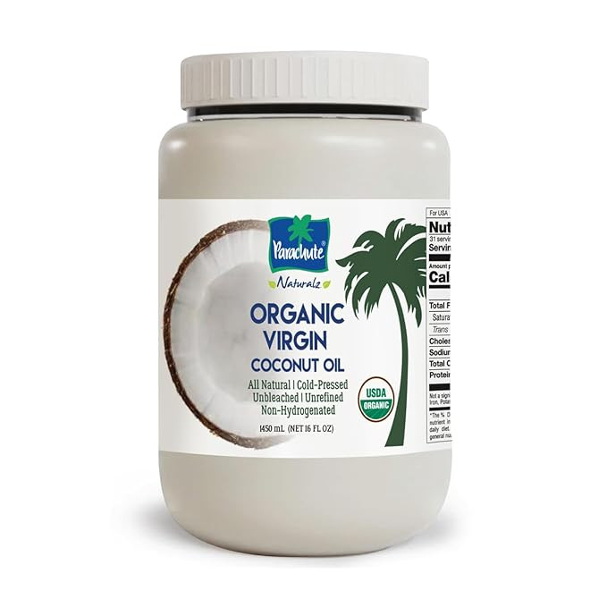 Parachute Naturalz Virgin Coconut Oil | 100% Organic Cooking Oil, Hair Oil and Skin Oil | Cold Pr... | Amazon (US)