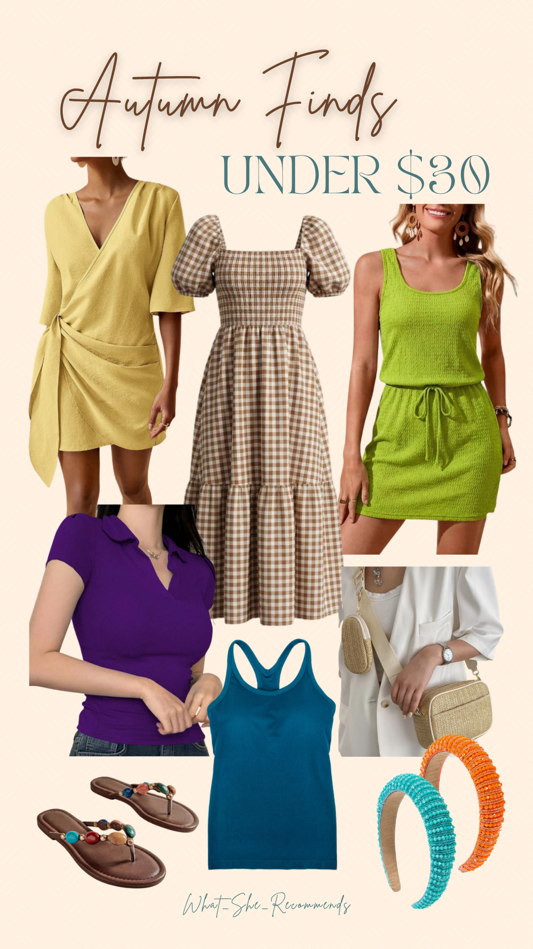 Summer dresses, athletic tank with a built in bra, headbands and more that match or harmonize with Autumn swatches! All under $30  

 #LTKootd #LTKActive #LTKTravel