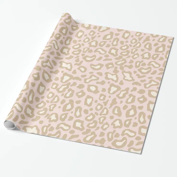 Pale Soft Pink Leopard Wrapping Paper | Zazzle | Zazzle