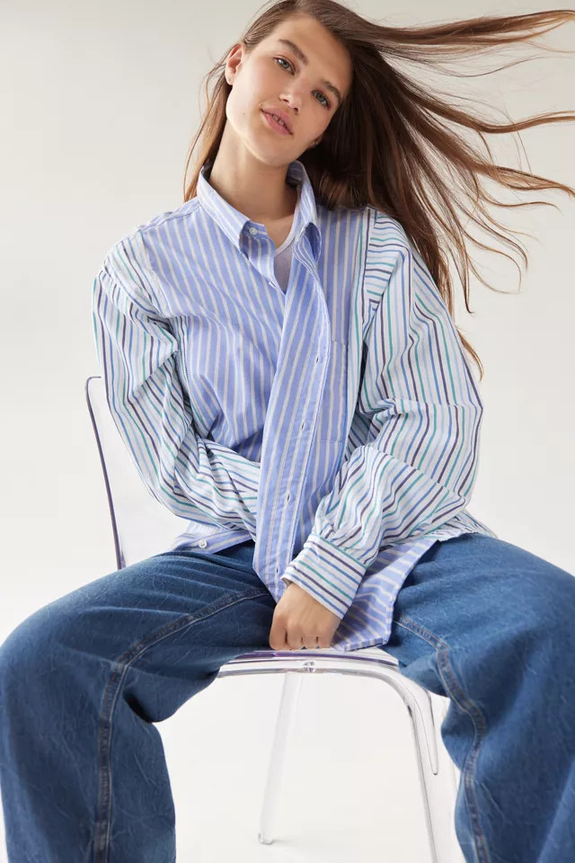 Urban Renewal Recycled Multi Splice Shirt | Urban Outfitters (US and RoW)