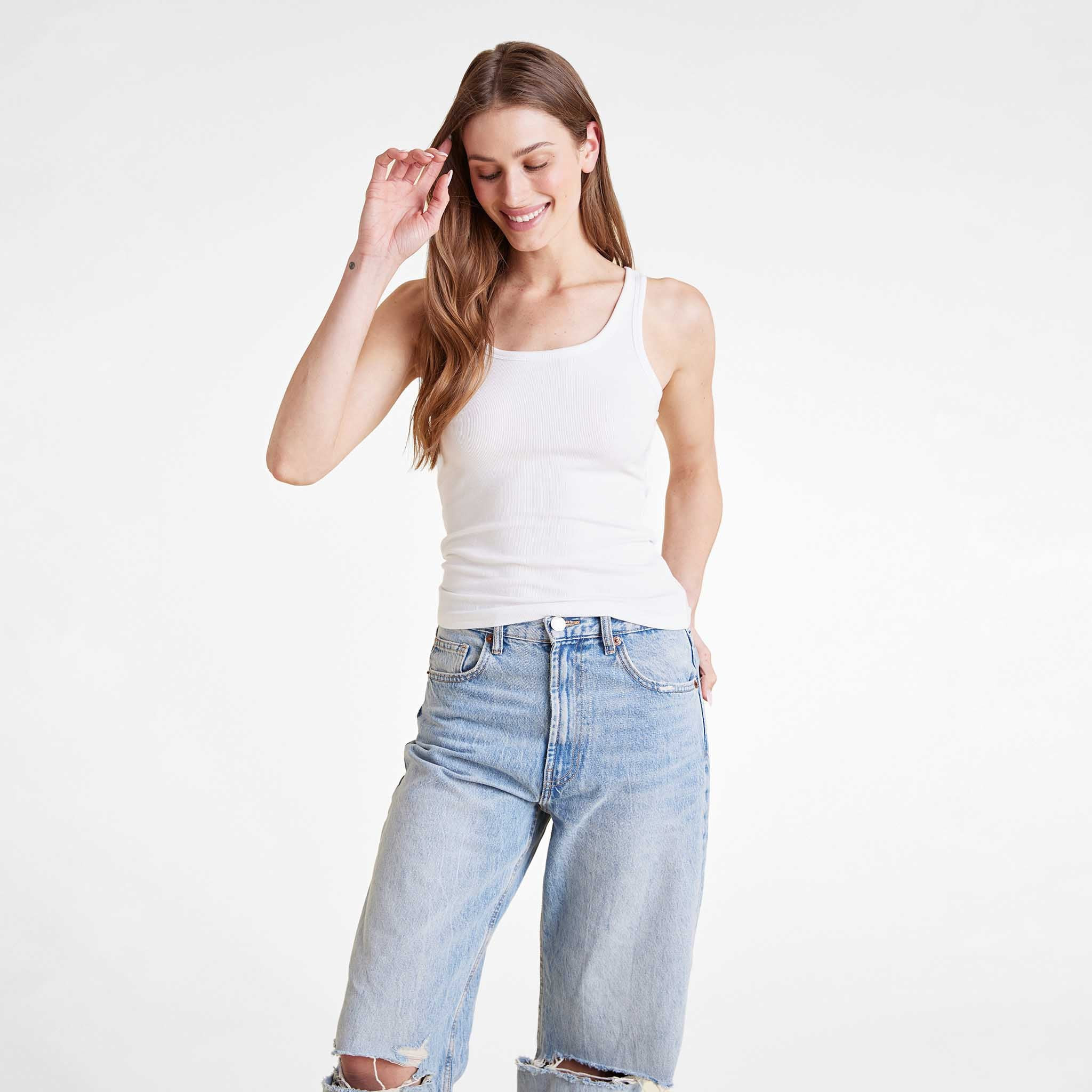 Slinky Rib Tank | Black | Nuuds US