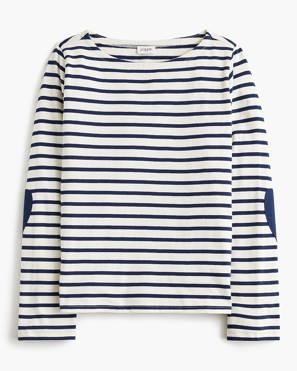 Boatneck striped top with heart elbow patches | J.Crew Factory