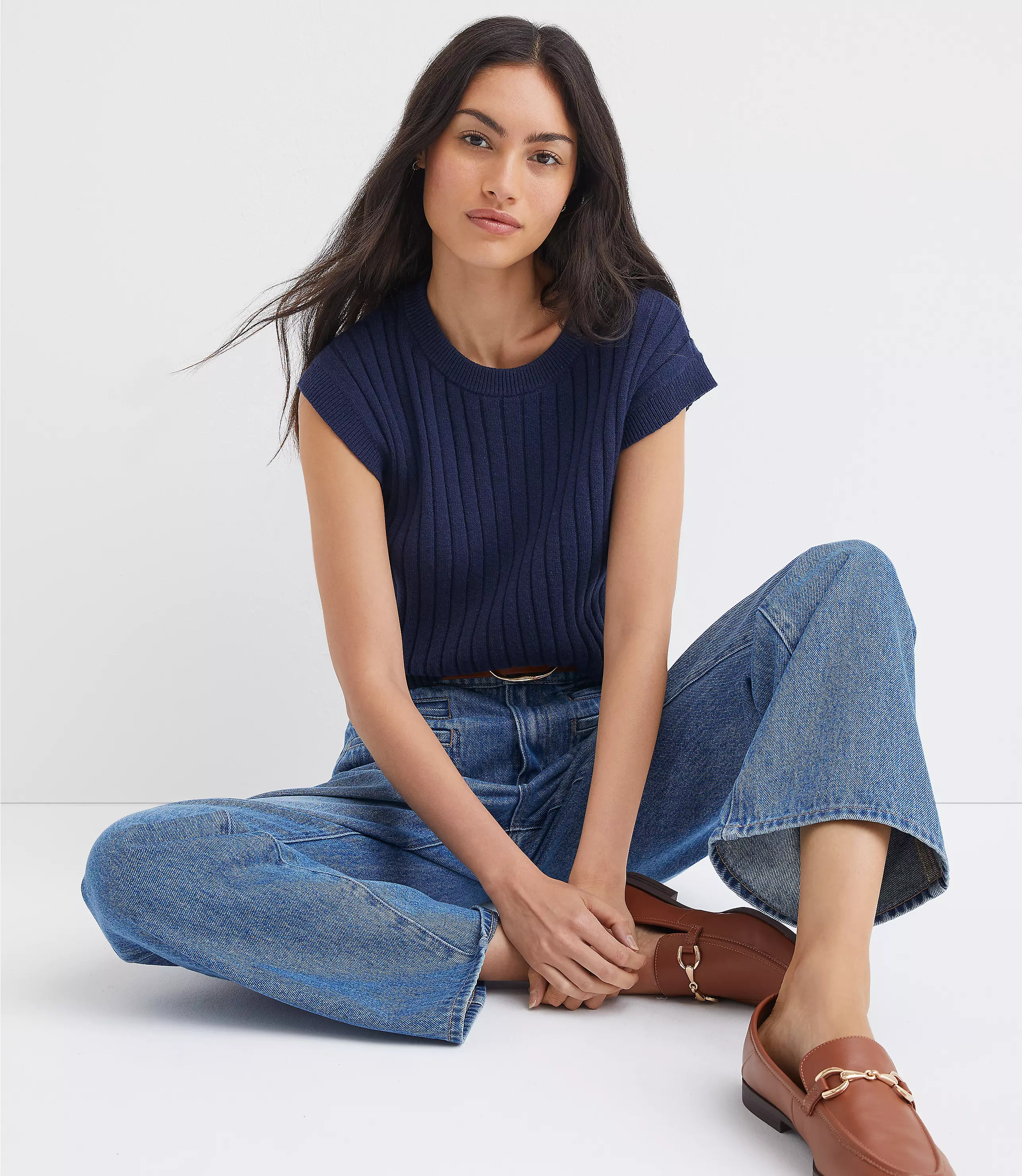 Ribbed Wedge Sweater | LOFT