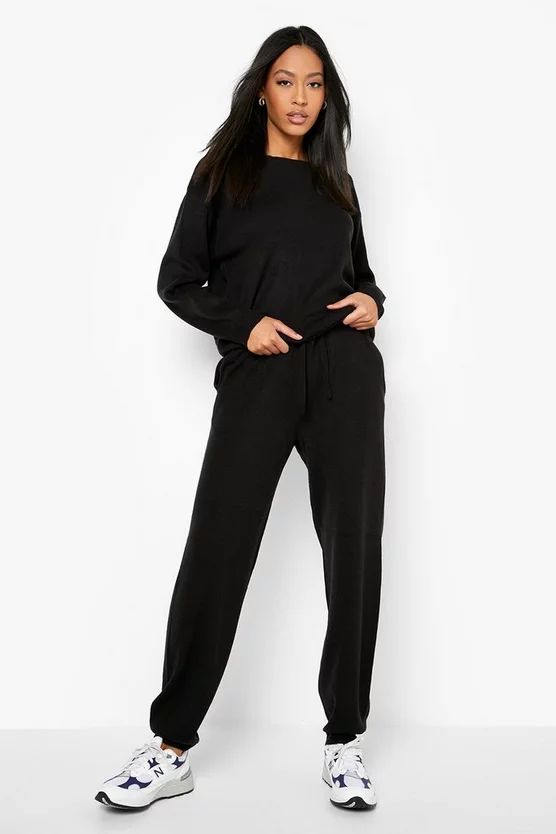 Tall Slash Neck Knitted Loungewear Set | Boohoo.com (US & CA)