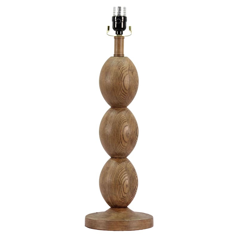 Walnut Wood Finish Stacked Lamp, 22" | At Home