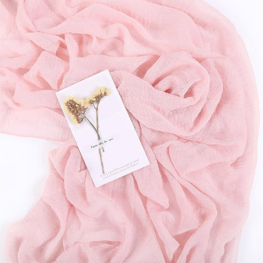 Blushing Pink Cheesecloth Table Runner 10ft Gauze Table Runner for Wedding Baby Bridal Shower Par... | Amazon (US)