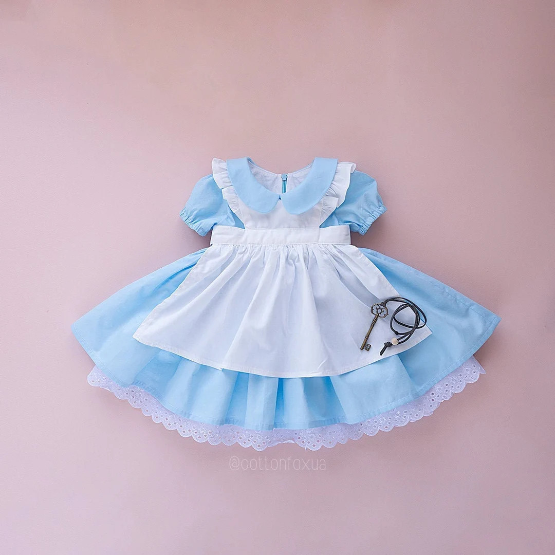 Alice in Wonderland baby Girls Dress, Blue toddler First Birthday Party Dress | Etsy (US)