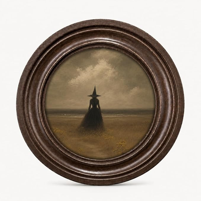 DNALWND Dark Academia Witch Round Wall Art, Gothic Halloween Decor | Amazon (US)