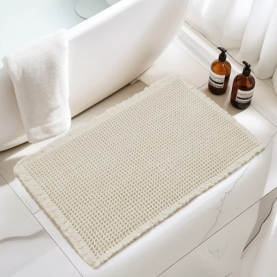 Subrtex Bathroom Rugs Waffle Style Bath Mats Super Absorbent Non Slip Rubber Back Bath Rug 16"x24" | Target