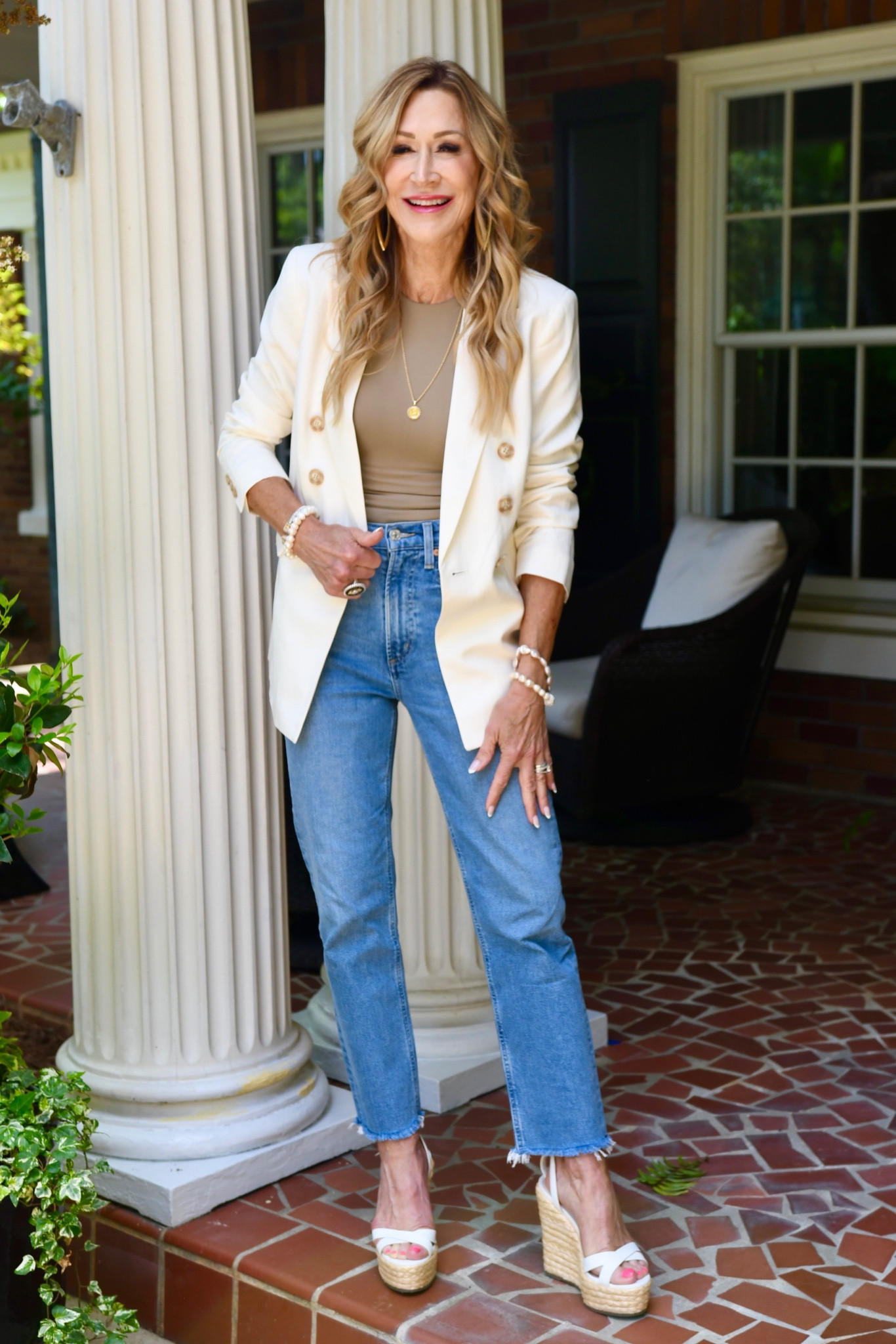 Sleek look with a Pumiry bodysuit under a blazer from Loft.  It’s the perfect go-anywhere outfit paired with high waist jeans and espadrilles.  This body suit comes in several colors and you’ll want them all!

#LTKunder50 #LTKFind #LTKstyletip