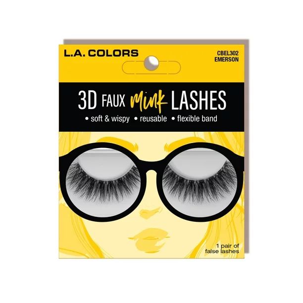 L.A. Colors 3D Faux Mink False Eyelashes, Emerson, 1 pair | Walmart (US)