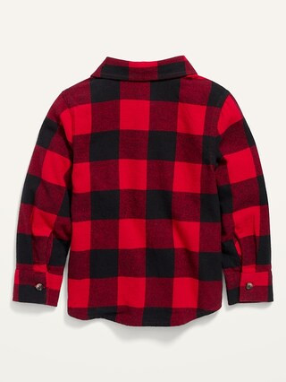 Long-Sleeve Plaid Pocket Shirt for Toddler Boys | Old Navy (CA)