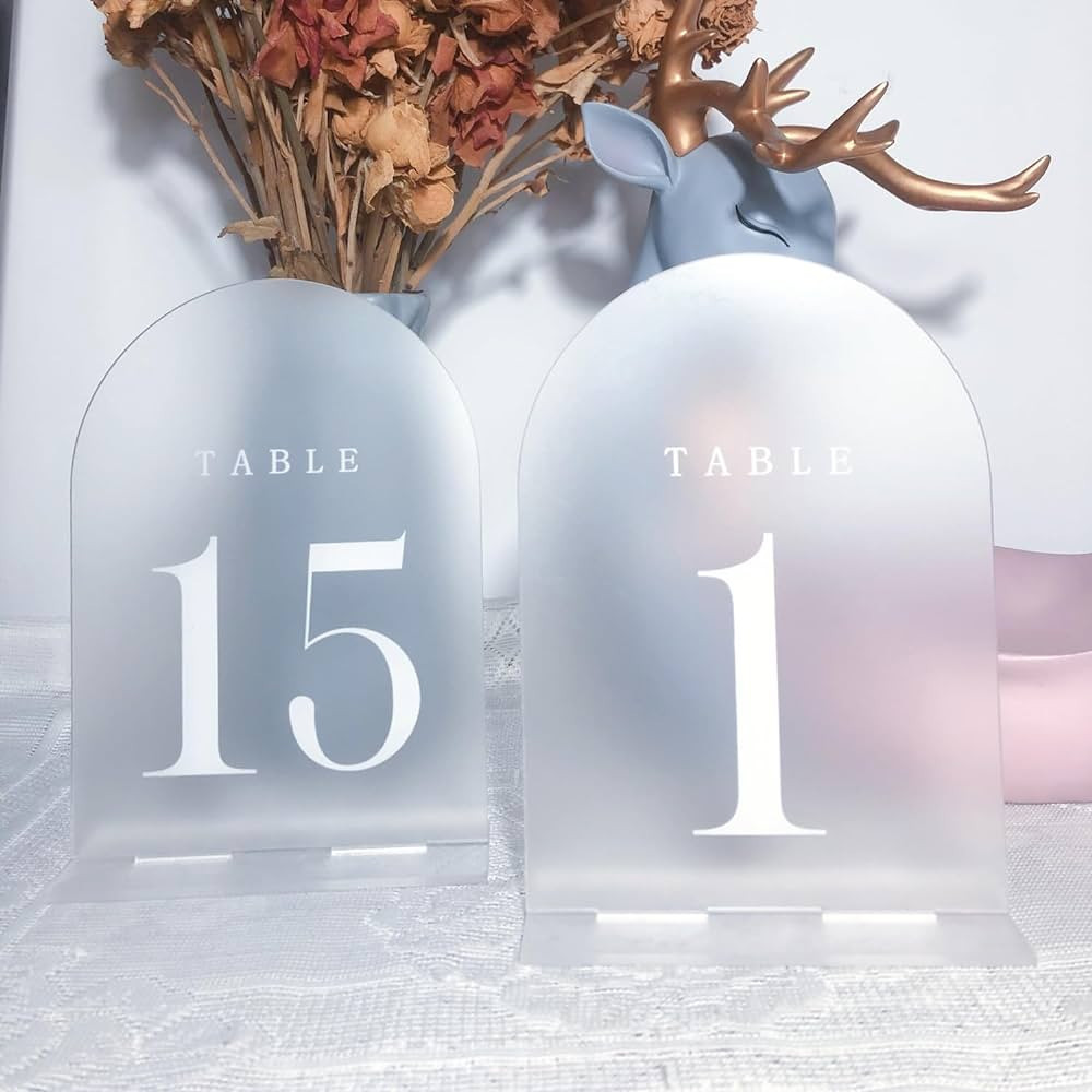 1-15 Wedding Table Numbers, Frosted Arch Wedding Table Numbers with Stands, 5x7Inch Acrylic Signs... | Amazon (US)