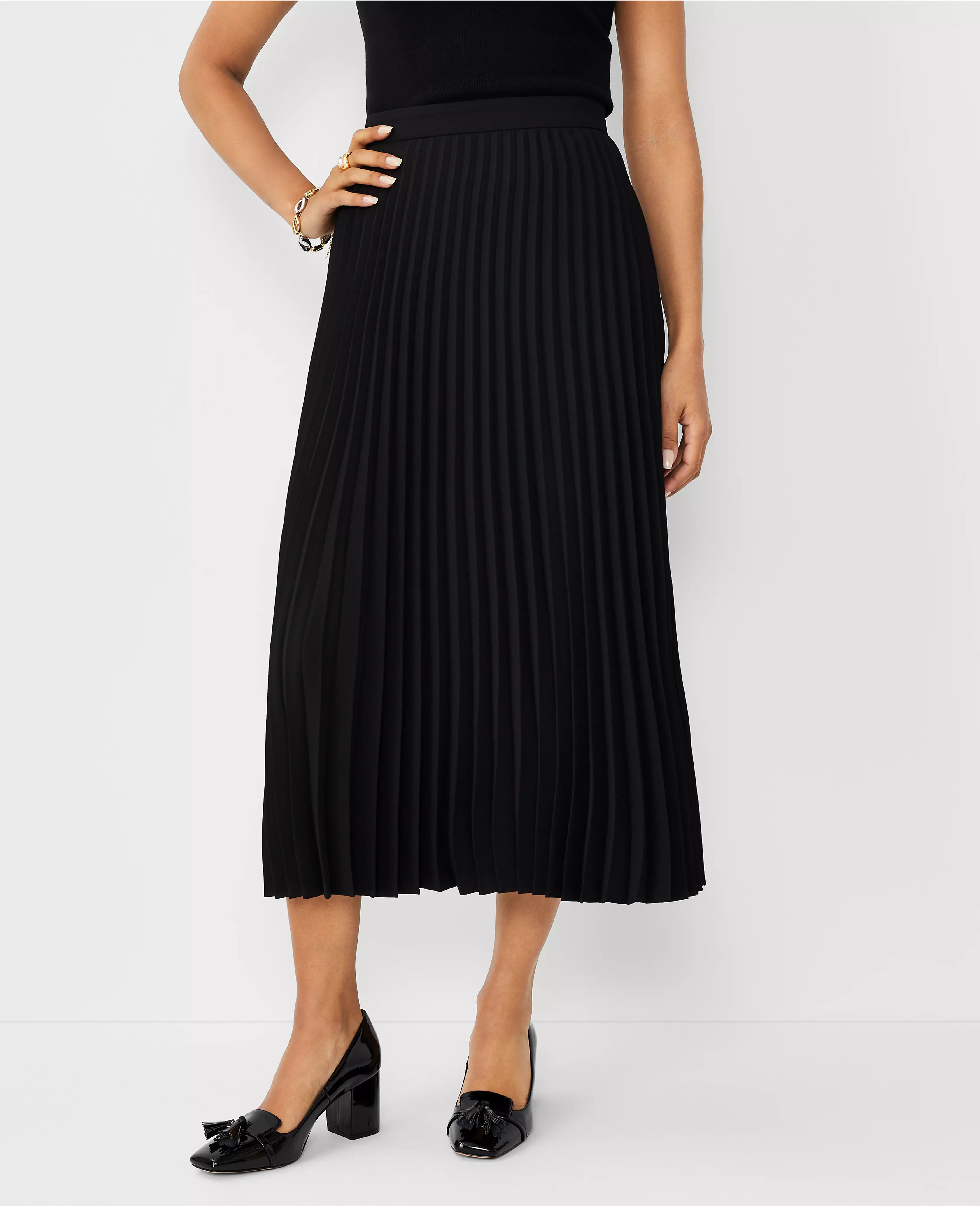Pleated Midi Skirt | Ann Taylor (US)