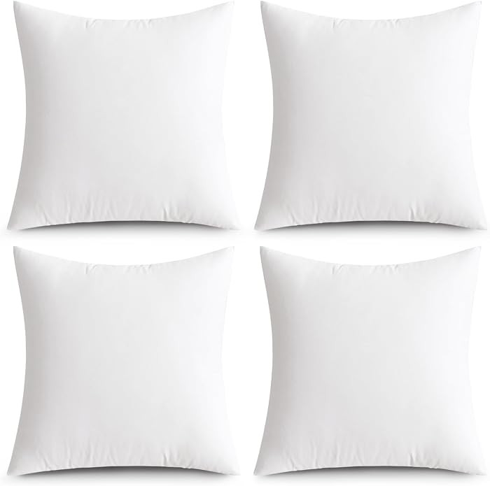 MIULEE Pack of 4 22x22 Inch Outdoor Pillow Inserts Waterproof Decorative Throw Pillow Insert, Squ... | Amazon (US)