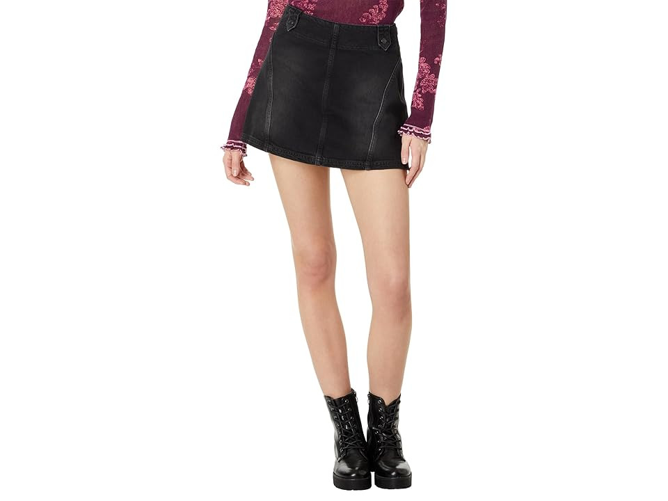 Free People Runaway Denim Skirt Women's Skirt Ashes to Ashes : 24, Cotton | Zappos