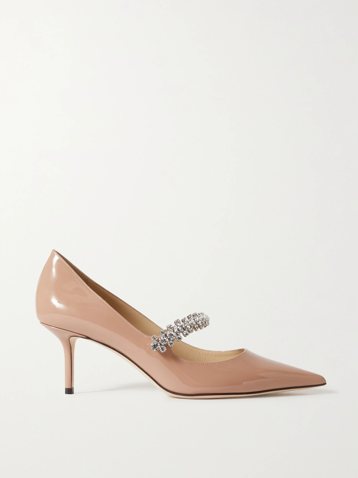 Jimmy Choo - Bing 65 Crystal-embellished Patent-leather Pumps - Pink | NET-A-PORTER (US)