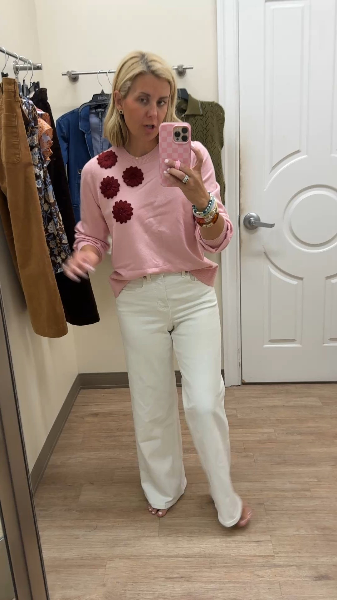 Super cute sweater! Love the flower appliqué on this one! I’m in a small and xs petite jeans.

#LTKSeasonal #LTKOver40 #LTKSaleAlert