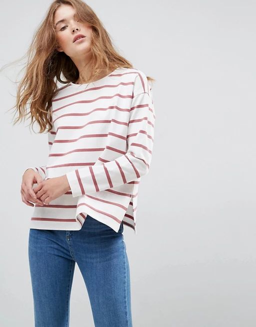 ASOS Stripe T-Shirt in Baby Loop Back | ASOS UK