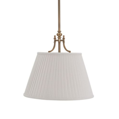 Margot Single Pendant with Box Pleat White Linen Shade | Ballard Designs, Inc.