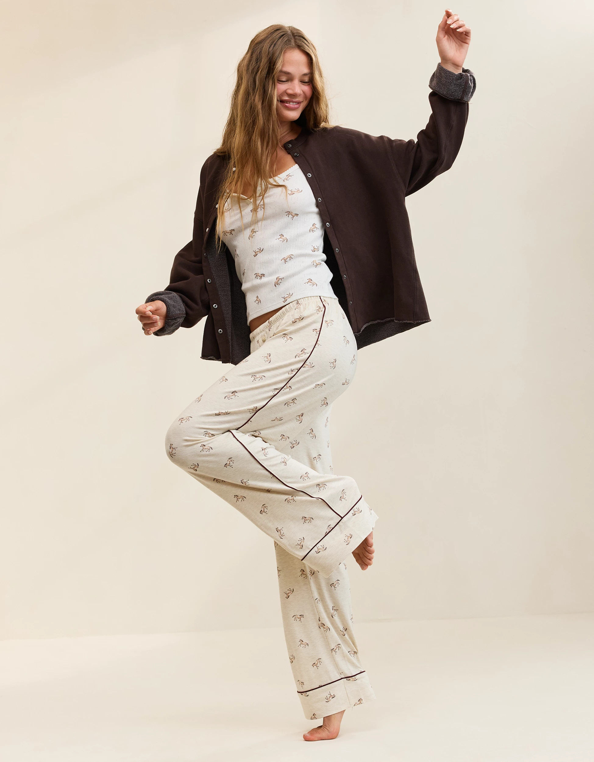 OVERSLEPT by Aerie Real Soft\u00ae Piping PJ Pant | Aerie