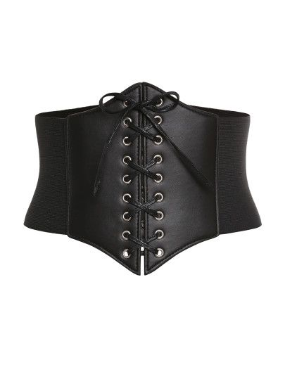 Lace Up Faux Leather Corset Belt | SHEIN