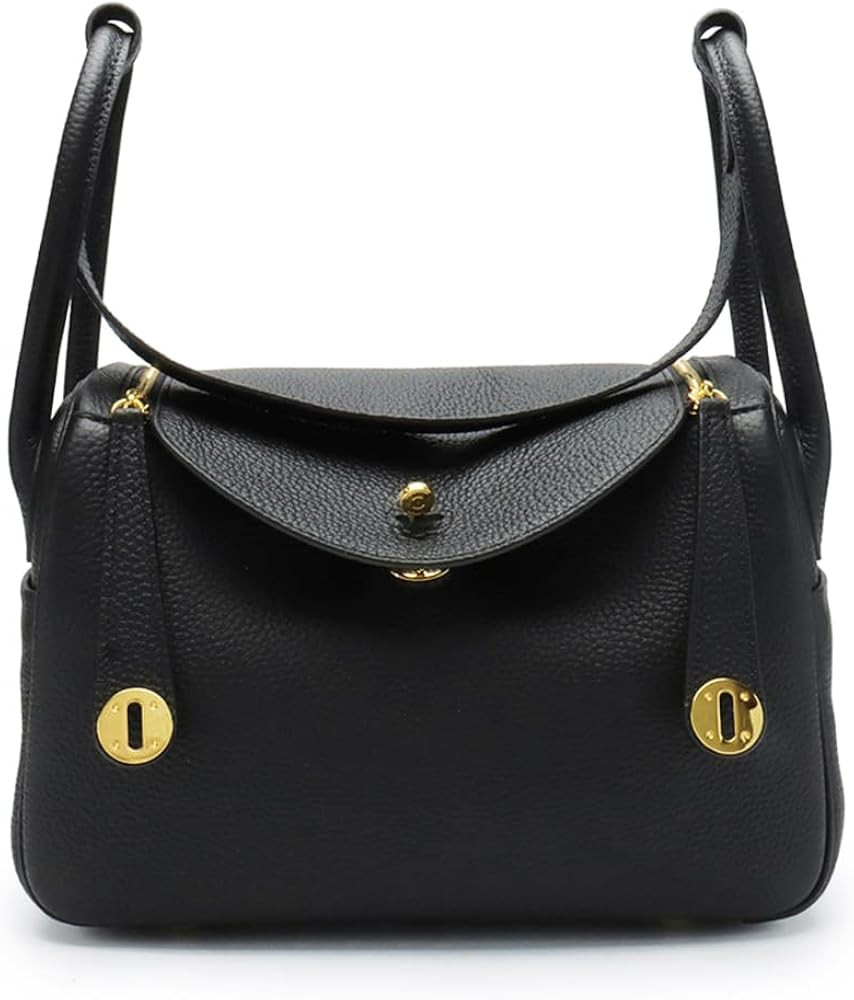 Cowhide lychee grain mini lindy bag and 26 inner handbag for women leather shoulder handbag gold ... | Amazon (US)