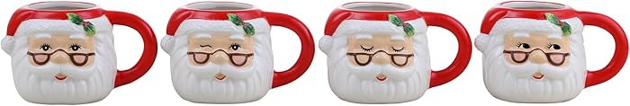 Mr. Christmas Set of 4 Espresso Mugs - Santa | Amazon (US)