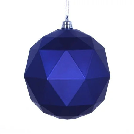 8 in. Cobalt Blue Matte Geometric Christmas Ornament Ball | Walmart (US)