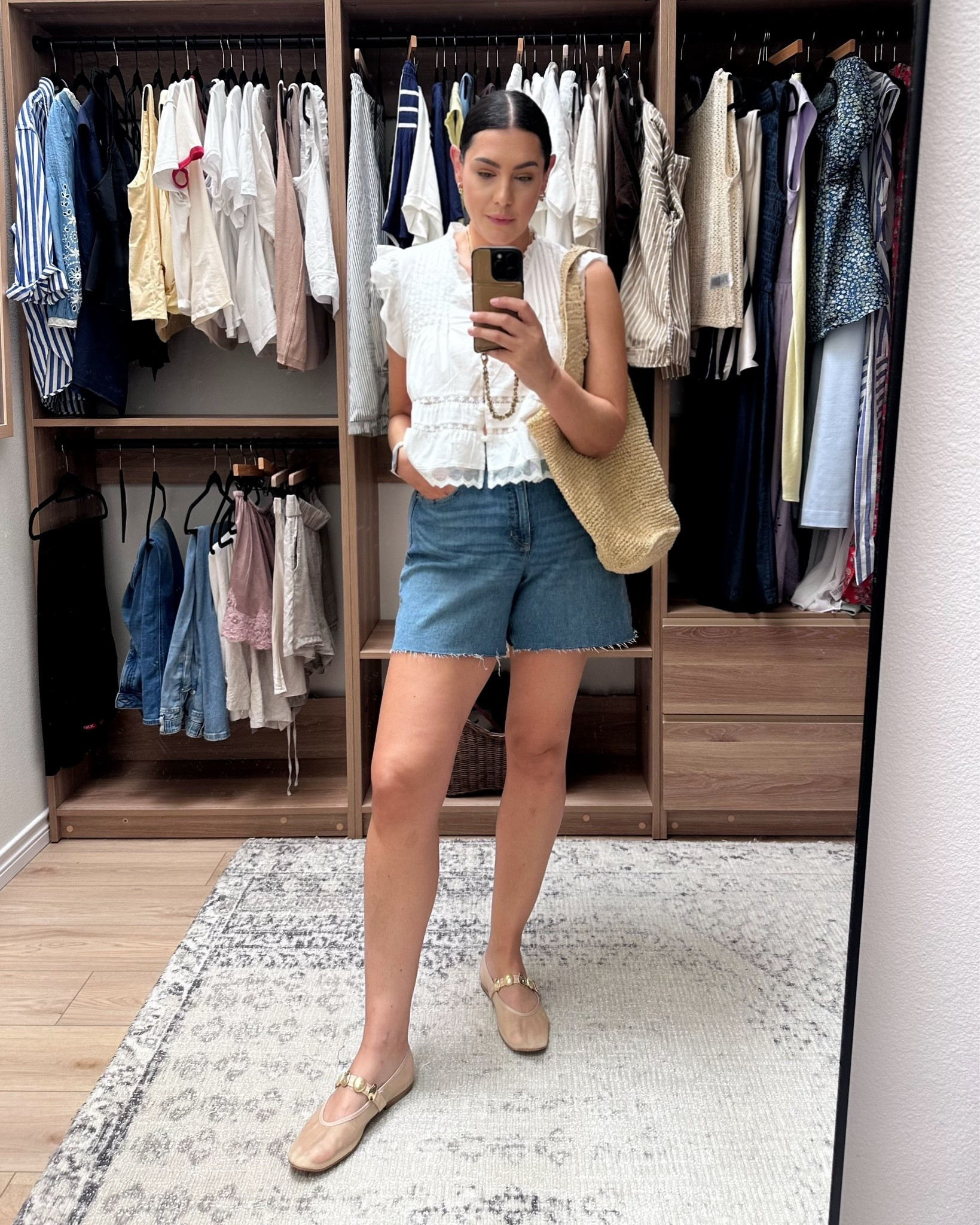 Cutest white eyelet top under $20! A great Amazon find! I’m in the large it runs short. 

I’m in the large of the @Spanx shorts but they run big in the waist!