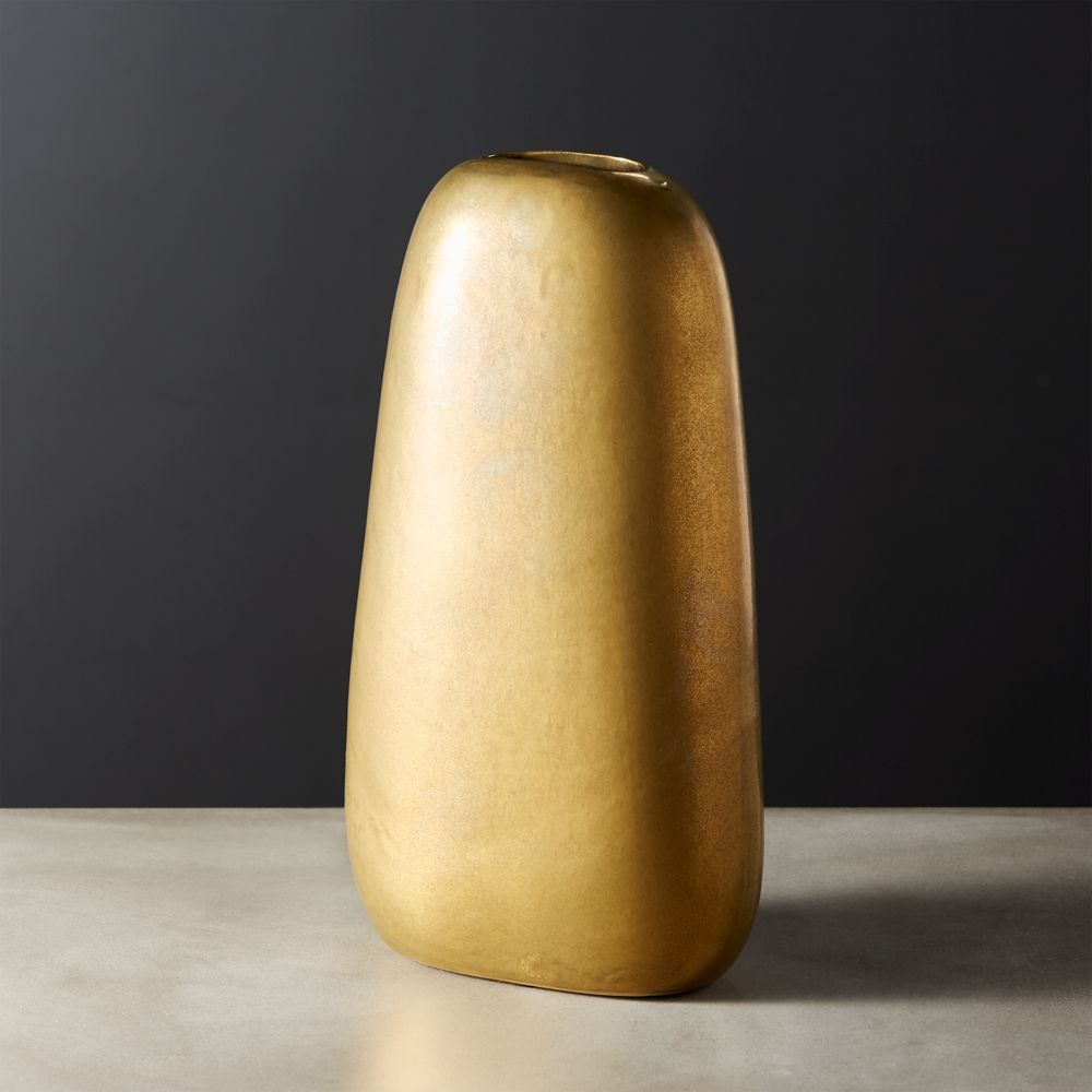 Ellipse Large Gold Vase | CB2