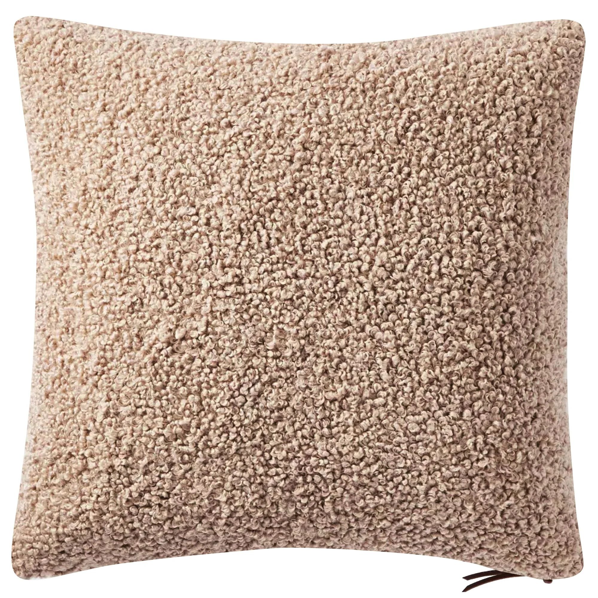 Better Homes & Gardens Teddy Pillow with Chunky Zipper, 20 x 20, Oatmeal, Square, 1 Piece | Walmart (US)