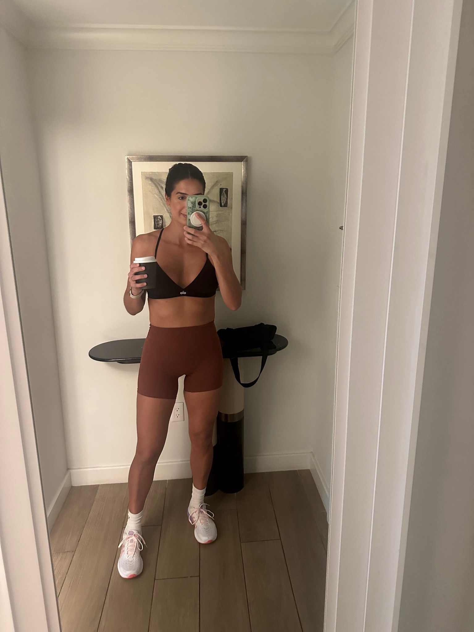 Love this color combo!  Linking my outfit!

Activewear - workout outfit- workout clothes - gym clothes - black sports bra - gym shorts 

#LTKfamily #LTKstyletip #LTKfitness