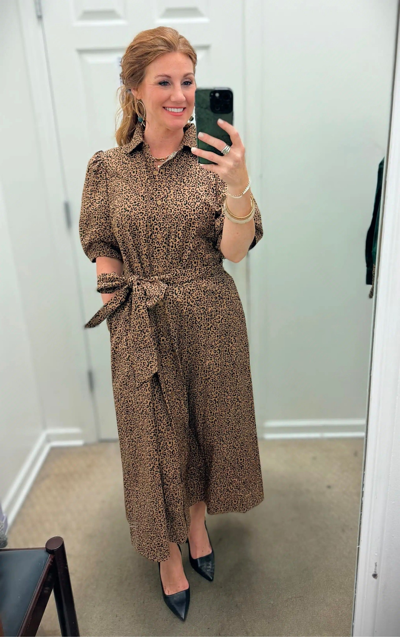 This leopard shirtdress is so chic and perfect for Fall events! Stephanie is 5’3 and wearing a petite small. She’s added a classic black Slingback heel for a dressier look! 

#LTKPetite #LTKWorkwear #LTKStyleTip