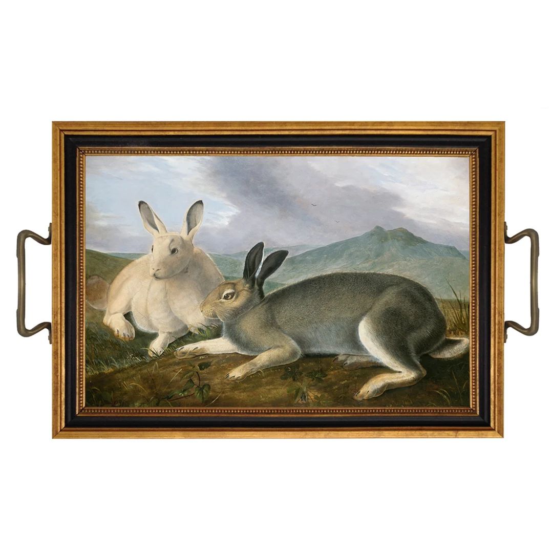 Audubon's Arctic Hare Tray with Brass Handles | Etsy (US)