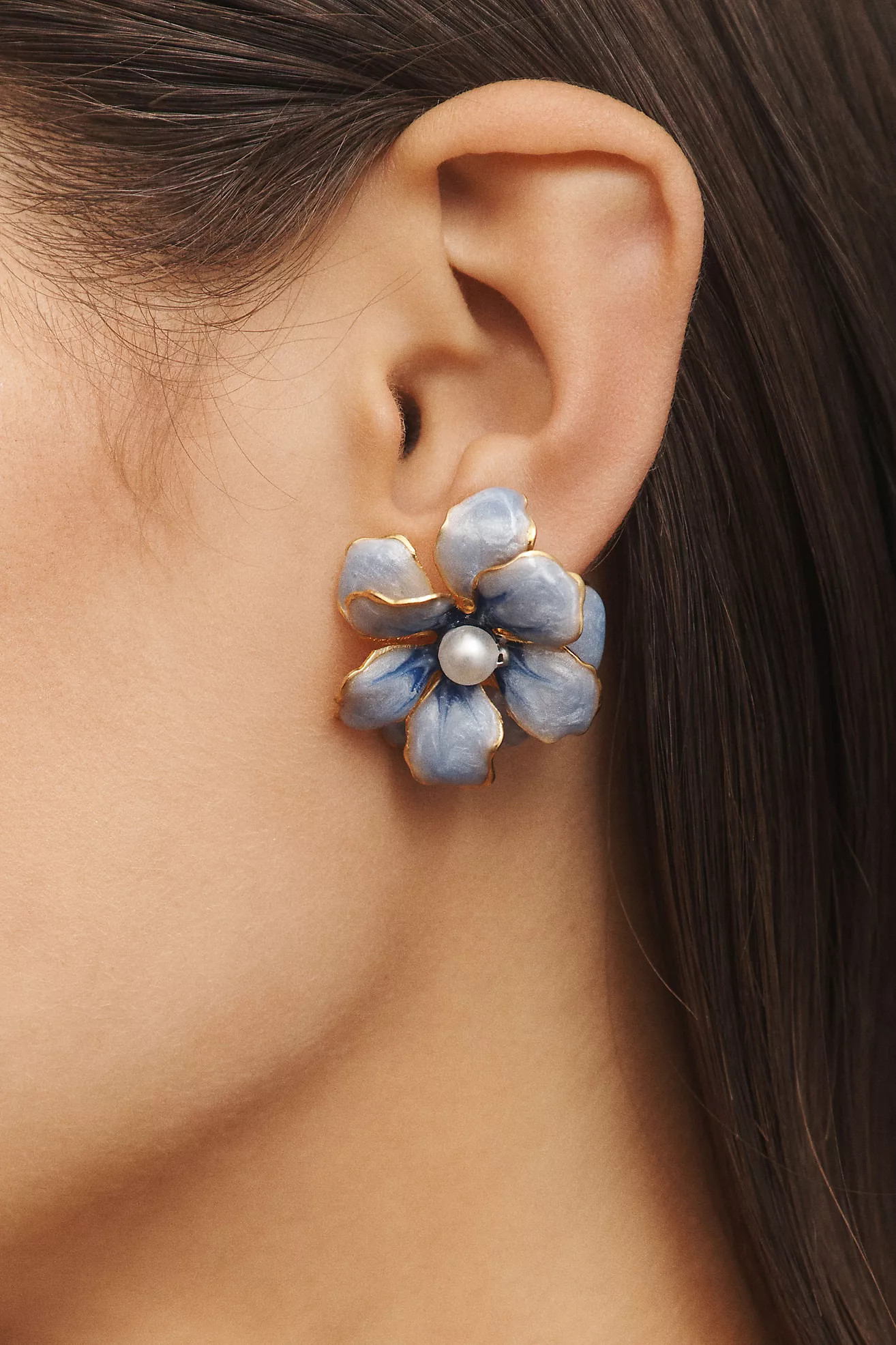 The Pink Reef Handpainted Floral Post Earrings | Anthropologie (US)