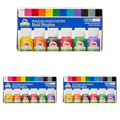 Apple Barrel Essentials Acrylic Paint Set, 12, 24 Fl Oz (Pack of 3) | Amazon (US)
