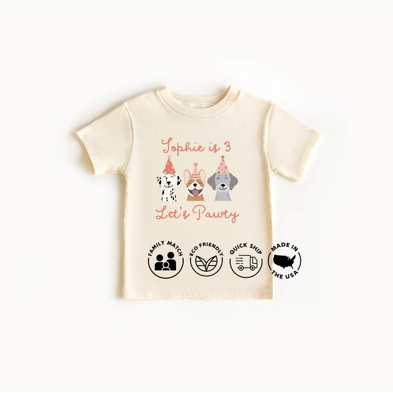 Personalized Let's Pawty Puppy Birthday Shirt Let's Pawty Birthday Shirt, Dog Lets Pawty, Lets Pa... | Etsy (US)