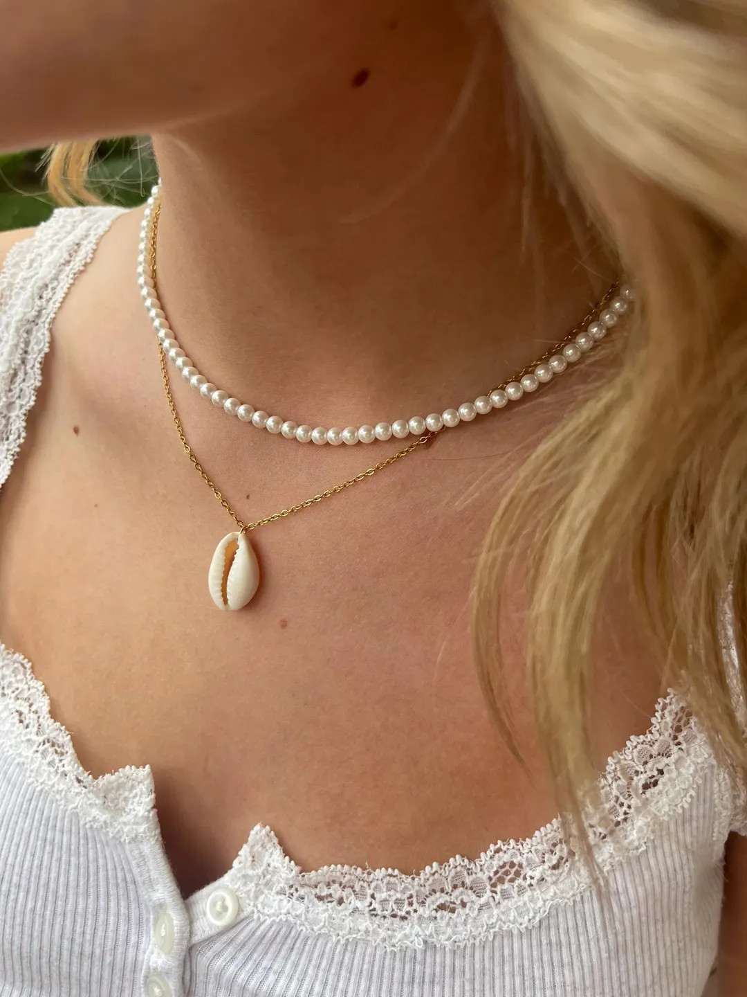 Cowrie Shell Pendant Necklace, 18k Gold Plated Boho Jewelry Necklace, water proof tarnish free. | Etsy (US)