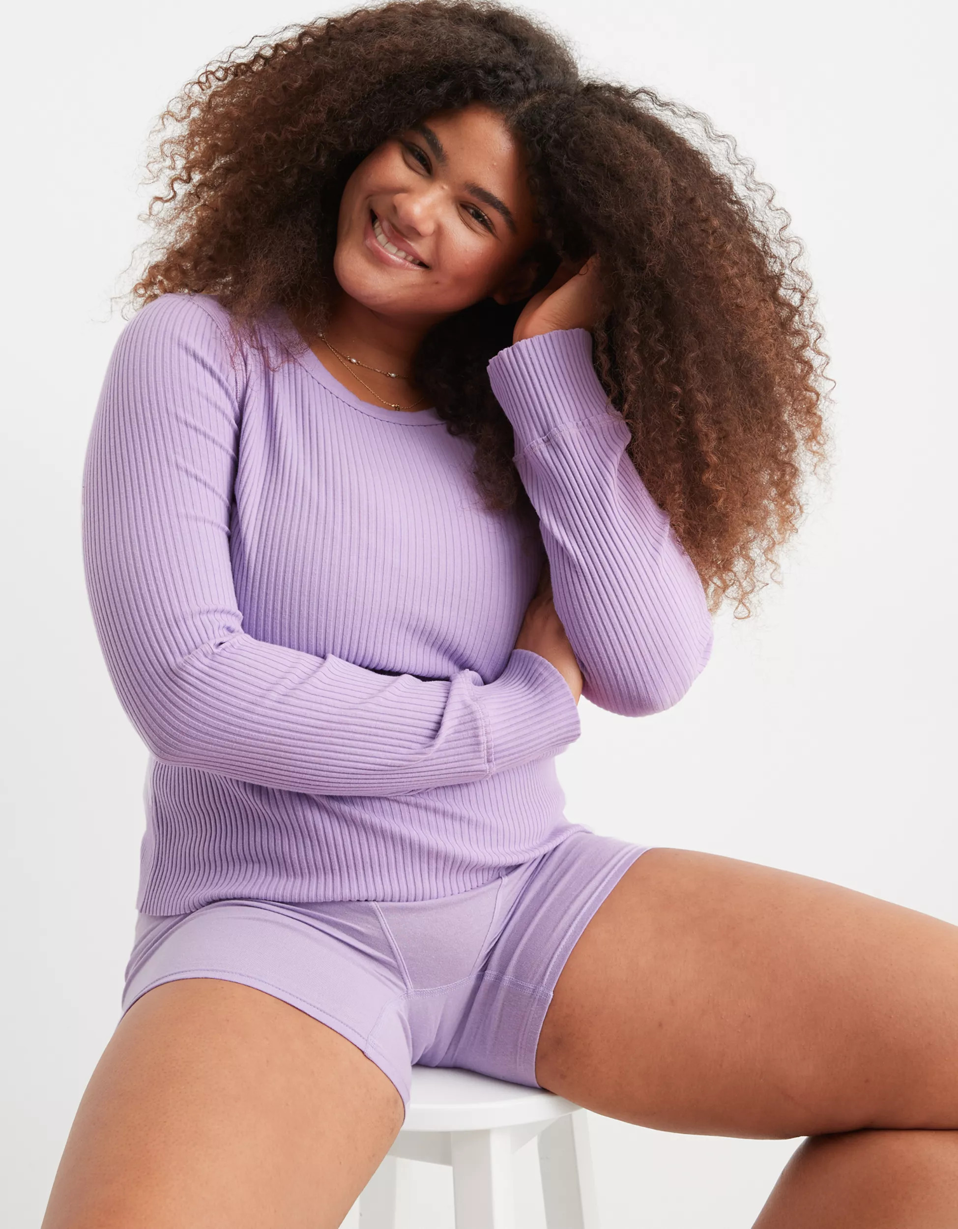 Aerie Fireside Long Sleeve Crewneck T-Shirt | Aerie