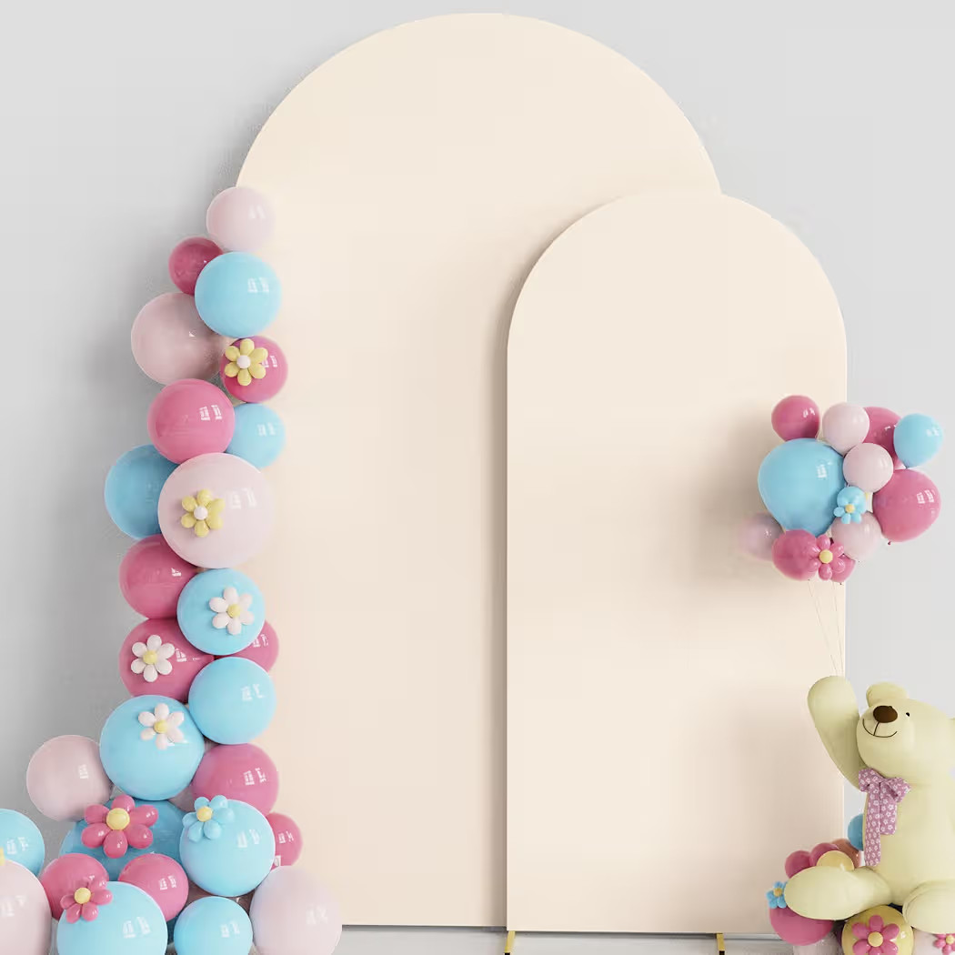 Putros Wedding Arch Cover 7.2FT, 6FT Beige Spandex Fitted Arch Cover for Round Top Chiara Backdro... | Amazon (US)