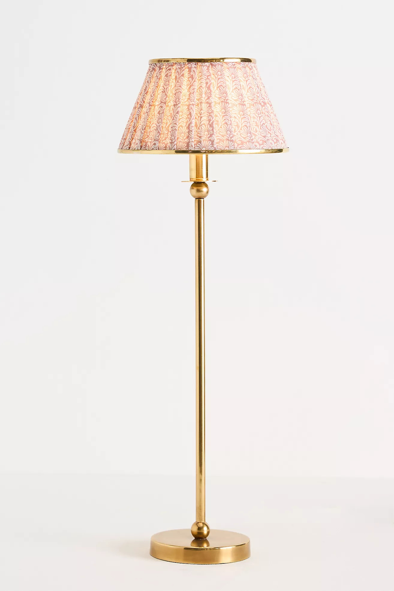 Lee Ruched Printed Shade Brass Table Lamp | Anthropologie (US)