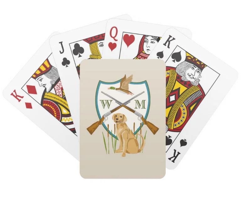 Father's Day Custom Duck Hunting Crest Personalized Playing Cards | Taylor Beach Design