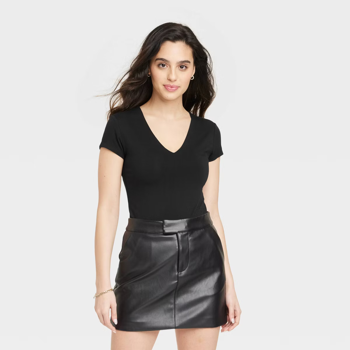 Women's Slim Fit Short Sleeve V-Neck T-Shirt - A New Day™ | Target