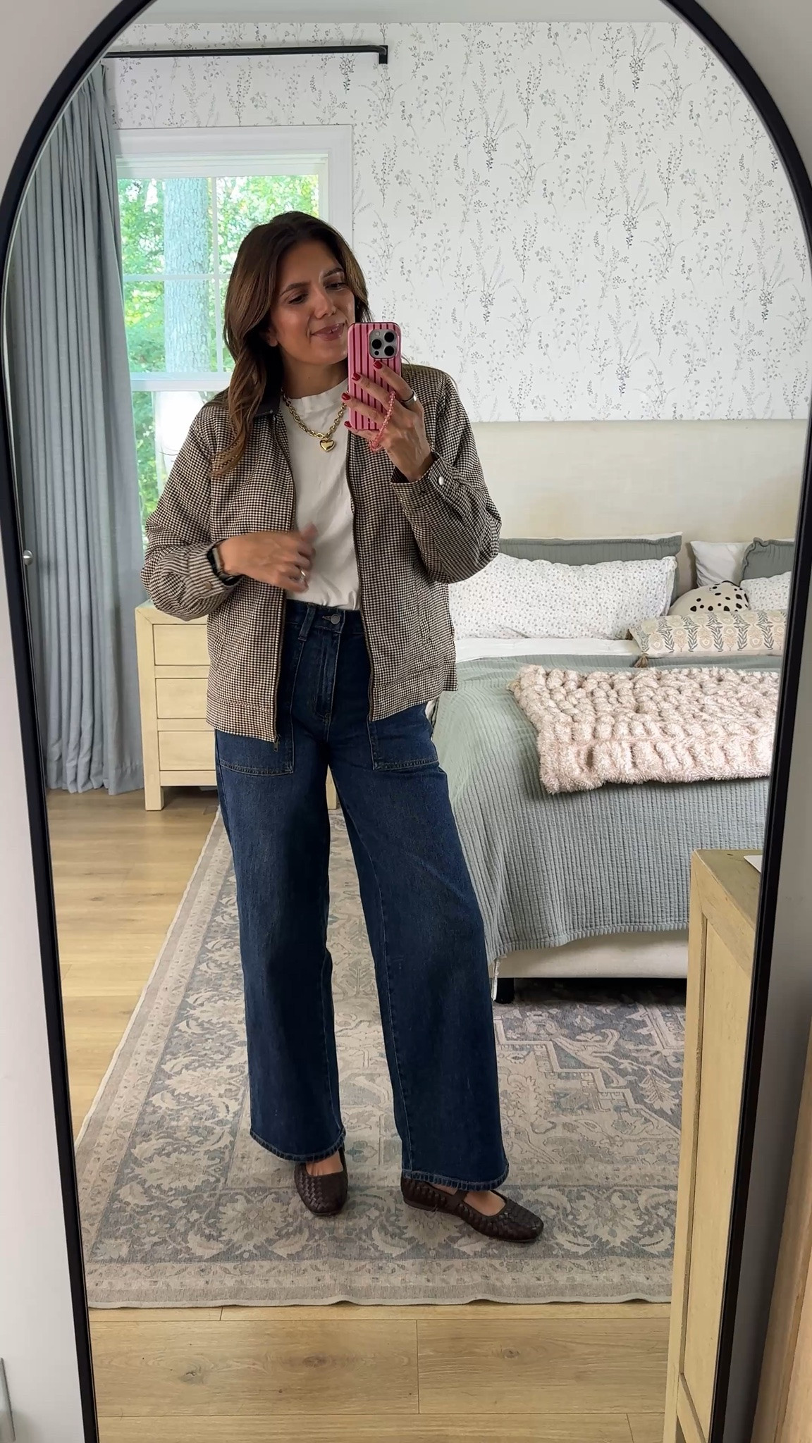 Cool mom fall vibes! Love this houndstooth jacket— it’s actually so warm! In a size small jacket, 4 jeans. I’m 5’7”

#LTKTall #LTKOver40