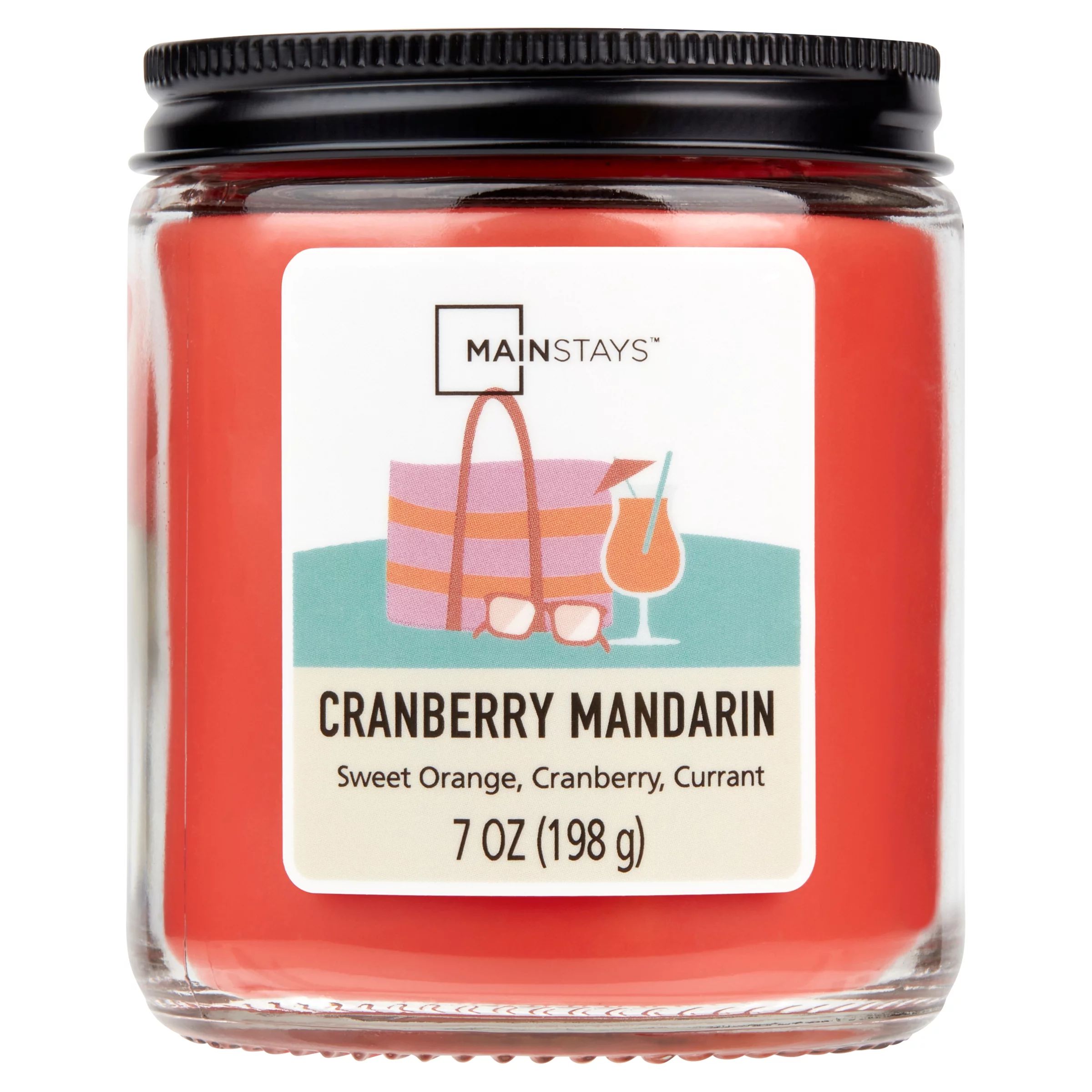 Mainstays Cranberry Mandarin Scented Single-Wick Twist Jar Candle, 7 oz | Walmart (US)