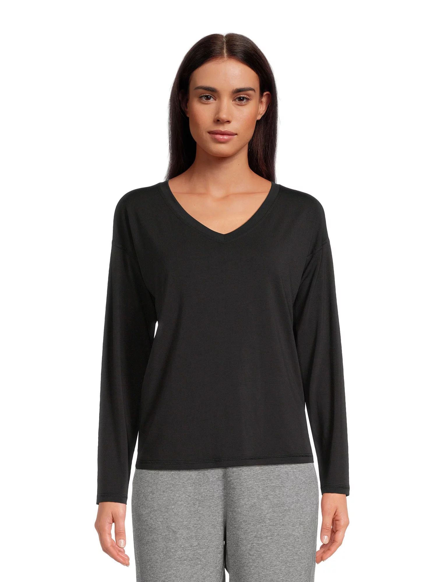 Athletic Works Women’s Dri More Boxy Tee with Long Sleeves, Sizes XS-3XL | Walmart (US)