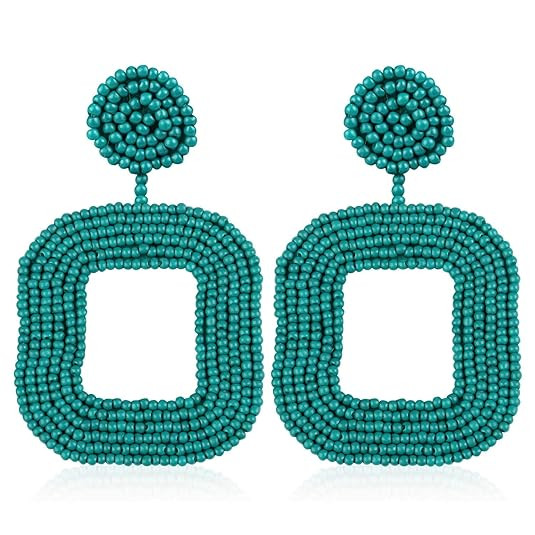 VICISION 2019 7 Color Statement Beaded Earrings, Drop Dangle Heart Hoop Earrings for Women Novelt... | Amazon (US)