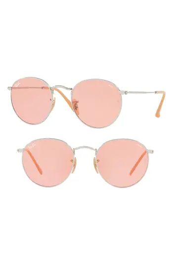 Women's Ray-Ban 53Mm Evolve Photochromic Round Sunglasses - Pink | Nordstrom