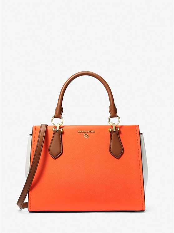 Marilyn Medium Color-Block Saffiano Leather Satchel | Michael Kors US